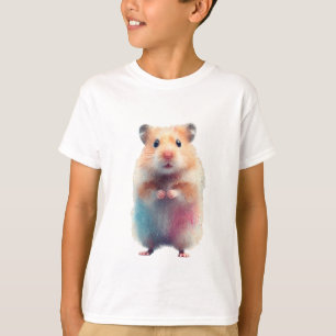 Camiseta Hamster Kids Colorido com Salpicos Pastel