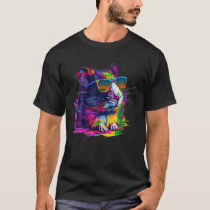Camiseta Hamster legal com óculos de sol multicolores