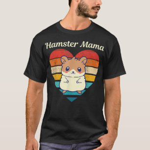 Camiseta Hamster Mama Cute Hamster Design Retro Heart Shape