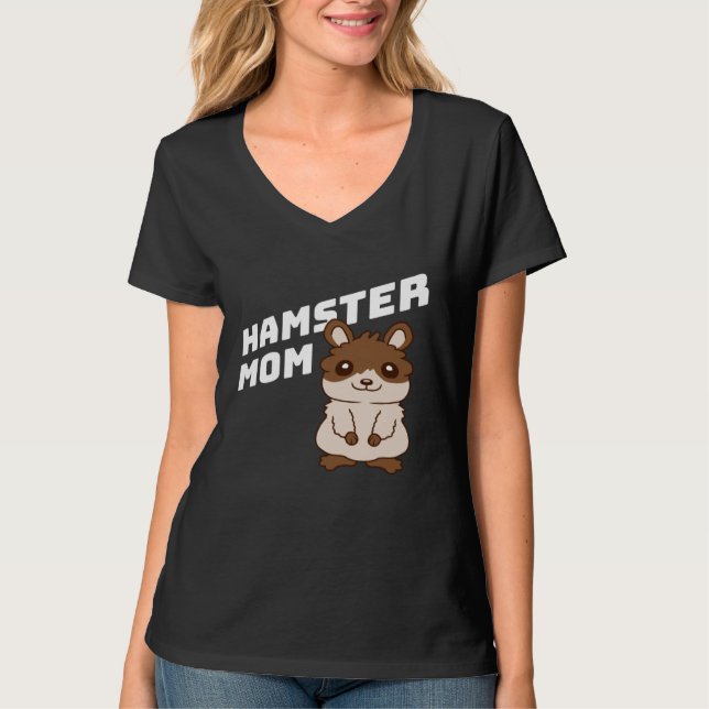 Camiseta Hamster Mom Cute Little Pet Owner Girl Mother Momm (Frente)