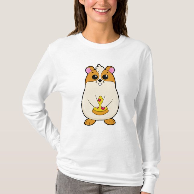 Camiseta Hamster na Comida da Pizza (Frente)