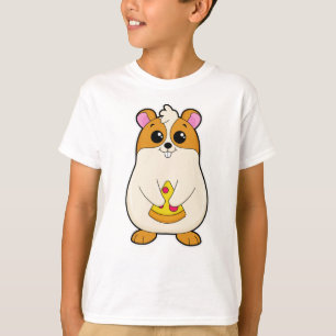 Camiseta Hamster na Comida da Pizza