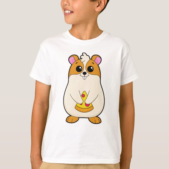 Camiseta Hamster na Comida da Pizza (Frente)