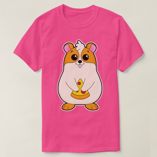 Camiseta Hamster na Comida da Pizza (Frente do Design)