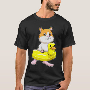Camiseta Hamster na Praia com Pato como Boia