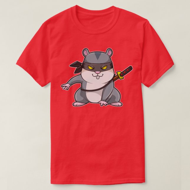 Camiseta Hamster Ninja Artes Marciais (Frente do Design)