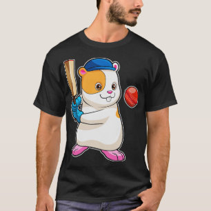 Camiseta Hamster no Cricket com Boné de morcego de Cricket