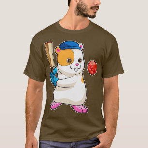 Camiseta Hamster no Cricket com Boné de morcego de Cricket