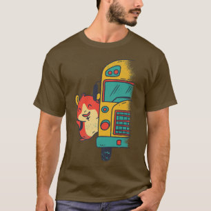 Camiseta Hamster no Ônibus Escolar para Suínos Cômicos