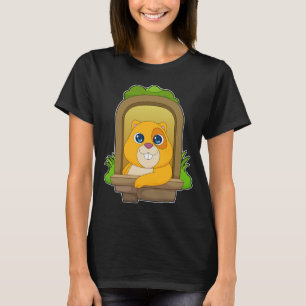 Camiseta Hamster olha pela janela