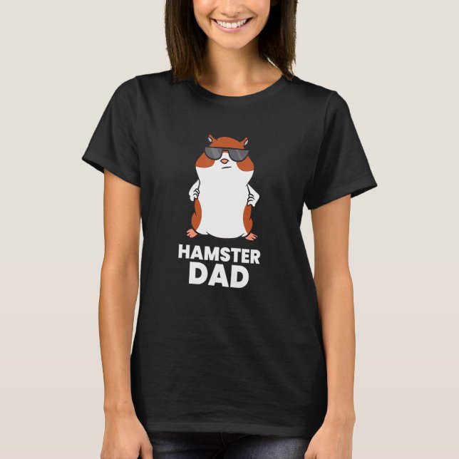 Camiseta Hamster Pai Hamster Com Óculos De Sol (Frente)