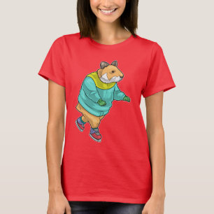 Camiseta Hamster patinação no gelo Patins de gelo