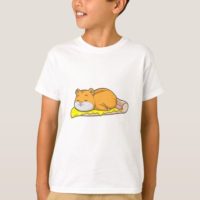 Camiseta Hamster & Pizza com Queijo (Frente)