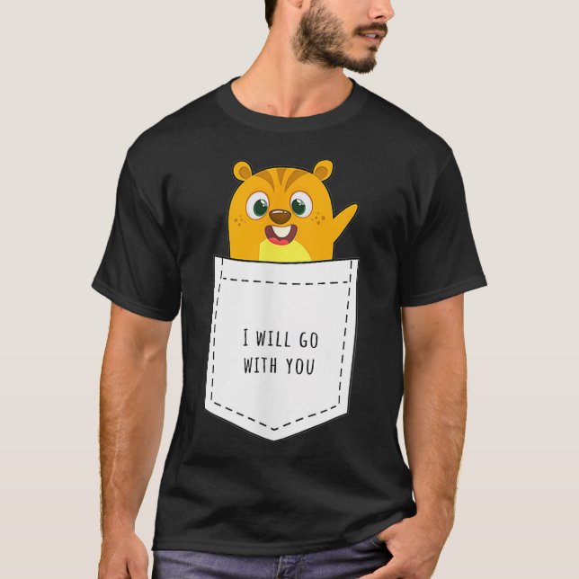 Camiseta Hamster Pocket Eu Irei Com Você Rato Rodado (Frente)