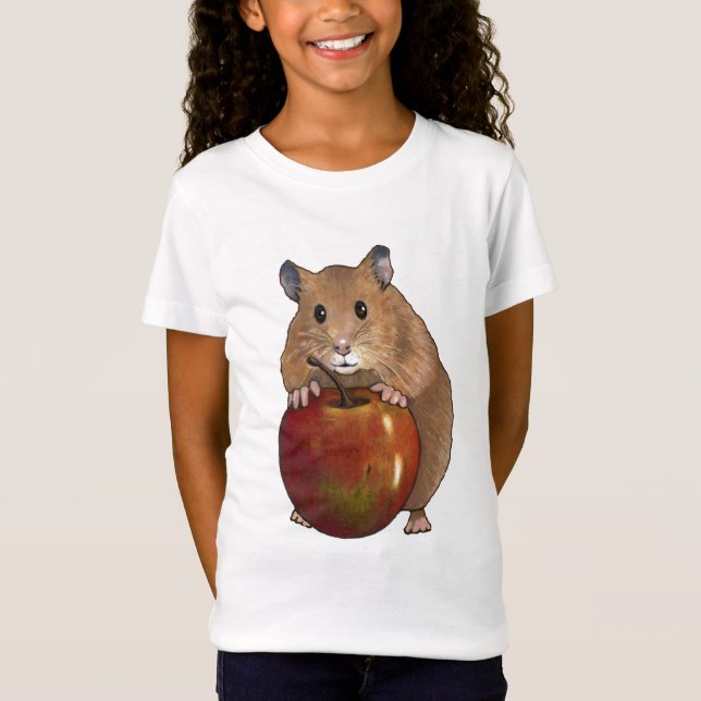 Camiseta Hamster que guardara Apple grande: Arte Pastel (Frente)