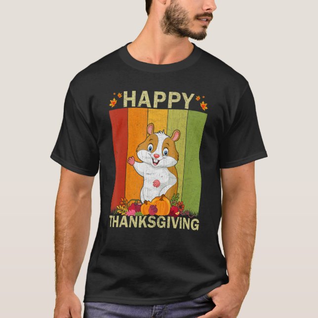 Camiseta Hamster  Retro Graphic Family Matching Thanksgivin (Frente)