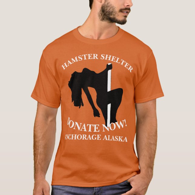 CAMISETA HAMSTER SHELTER DONATE AGORA ANCORAGE ALASKA (Frente)