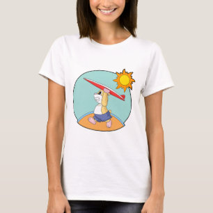 Camiseta Hamster Surfando Prancha de Surfe Verão