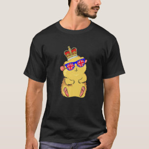 Camiseta Hamster Vestindo Óculos De Sol E Coroa Inglaterra 
