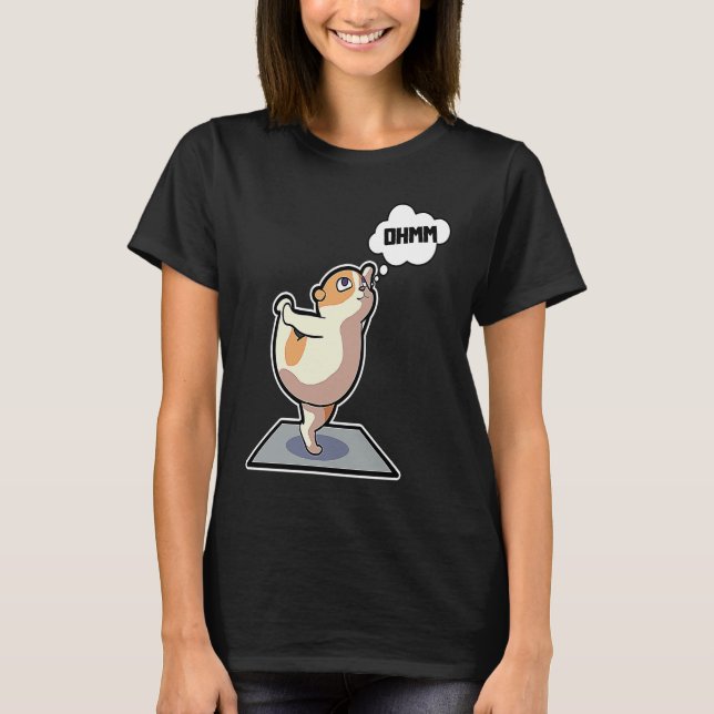 Camiseta Hamster Yoga Possui ginástica esportiva Ohm Heartb (Frente)