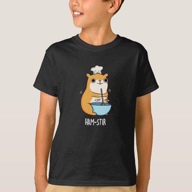 Camiseta Hamstir Funny Hamster Pun Dark BG (Frente)