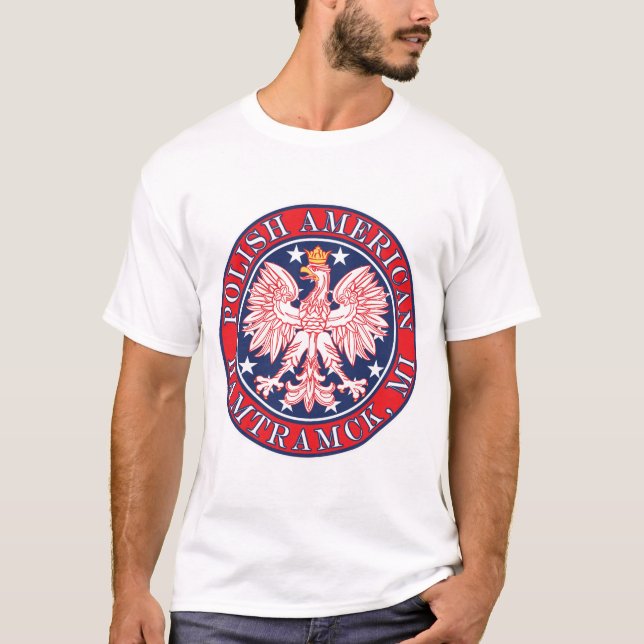 Camiseta Hamtramck Michigan Polska Eagle Polonesa (Frente)