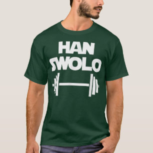 Camiseta Han Swolo engraçada exercícios malhação halterofil