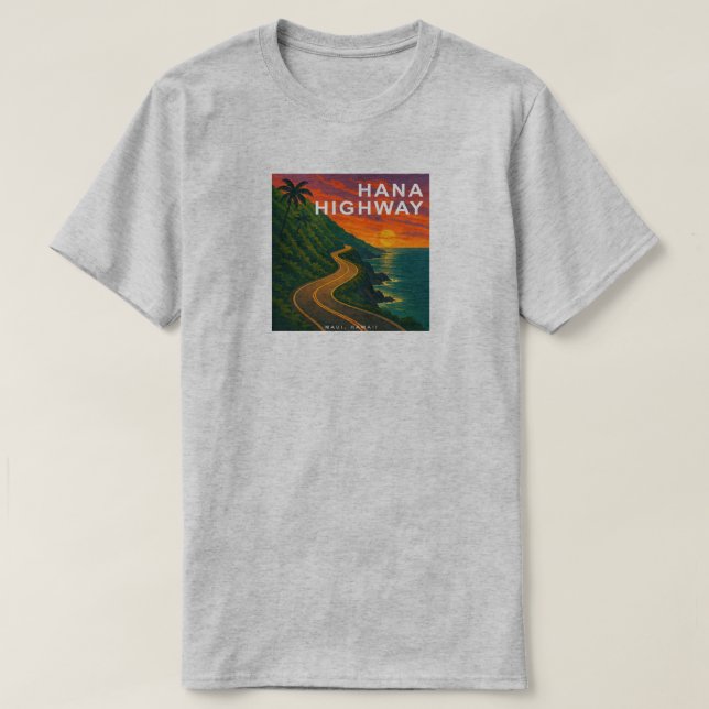 Camiseta Hana Highway Maui Hawaii Sunset (Frente do Design)