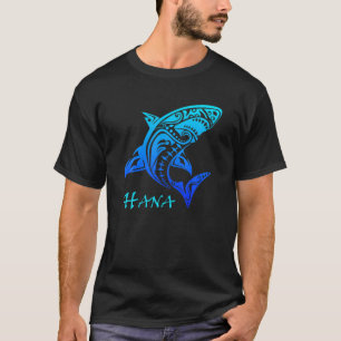 Camiseta Hana, Maui Tribal Shark Polinésia Estilo de Tatuag