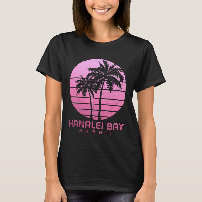Camiseta Hanalei Bay Hawaii Surf Kauai Hawaiian Souvenir Vi (Frente)