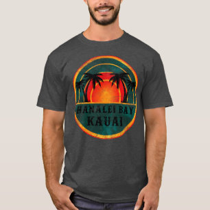 Camiseta Hanalei Bay Kauai Beach Vintage Retro Sunset