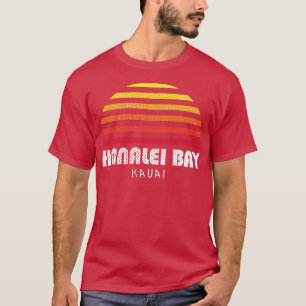 Camiseta Hanalei Bay Kauai Hawaii Retro Sunset Family Beach