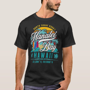 Camiseta Hanalei Bay North Shore Kauai Hawaii Retro Sun Sur