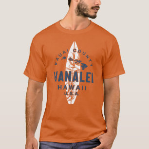 Camiseta Hanalei Kauai Hawaii Vintage Hawaii surfando no Ha
