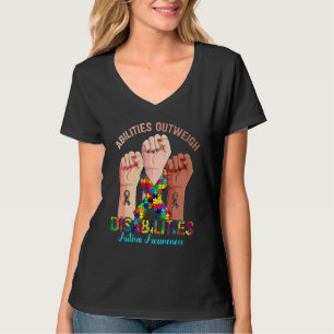 Camiseta Hand Autism Sensibilize as capacidades de fita sup