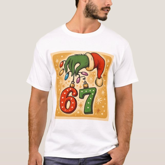 Camiseta Hand Christmas Ornament 6 7 Funny Holiday (Frente)