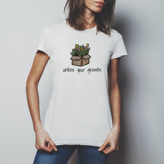 Camiseta Hand-drawn Unbox Your Growth Inspirational  (Criador carregado)