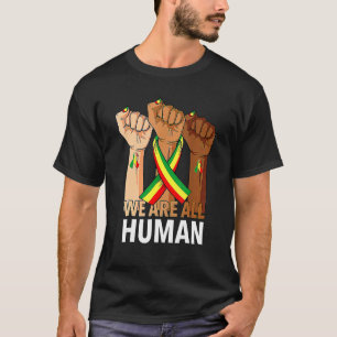 Camiseta Hand Fist We Are All Human African Pride Black His