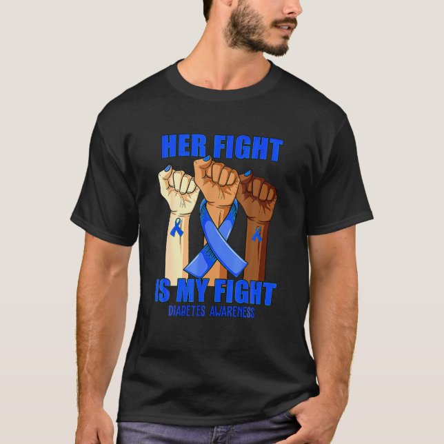 Camiseta Hand Her Fight Is My Fight Diabetes Awareness Mont (Frente)