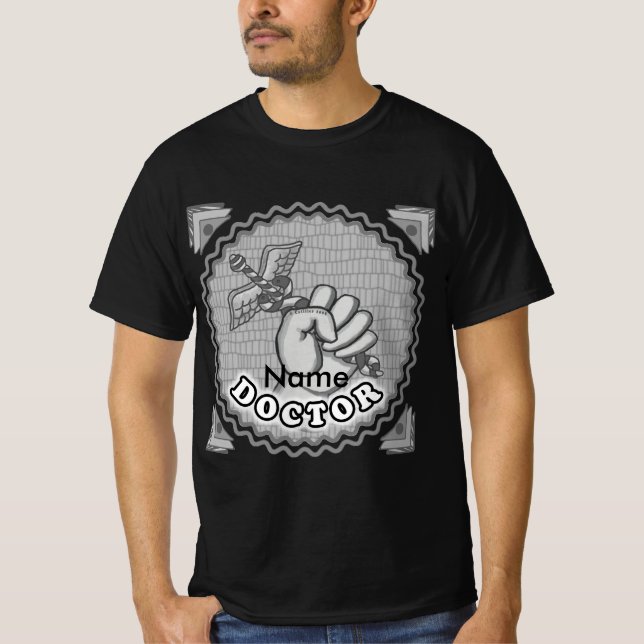 Camiseta Hand holding caduceus doctor  (Frente)
