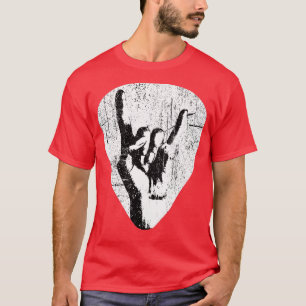 Camiseta Hand Horns Punk Rock Guitar Pick Bass Drum