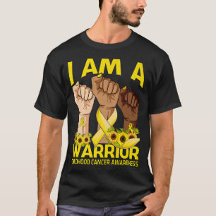 Camiseta Hand I Am A Warrior Childhood Cancer Awareness Sun