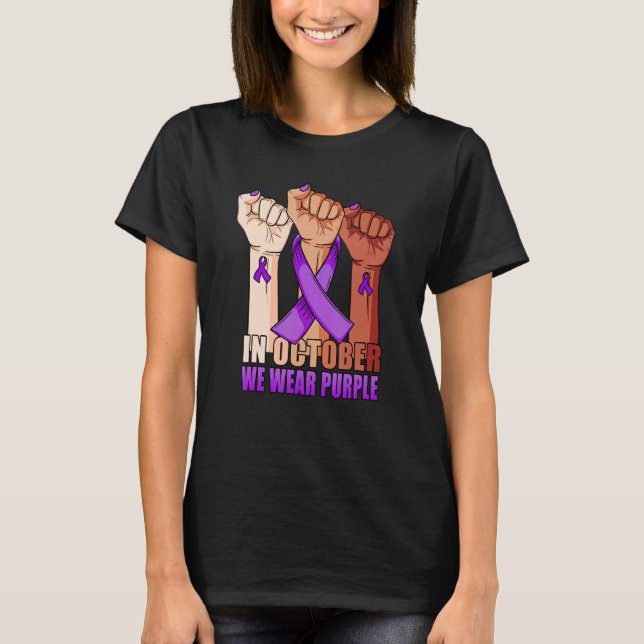 Camiseta Hand In October we wear Purple Rett Syndrome Aware (Frente)