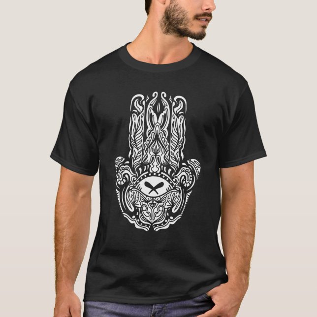 Camiseta Hand of Hamsa Hinduism Fatima Arabic 1 (Frente)