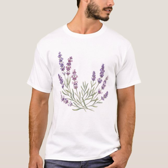 Camiseta hand painted purple lavender (Frente)