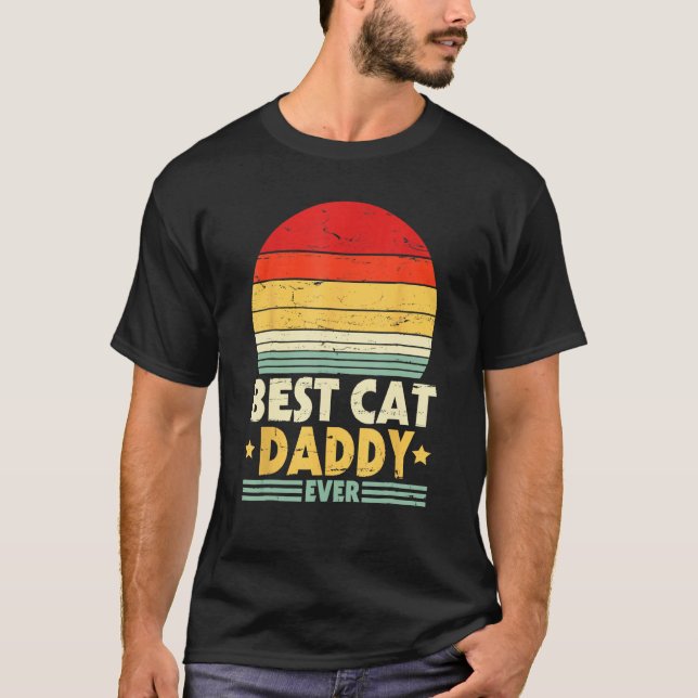 Camiseta Hand Touching Paw Happy Father Day Papa Best Cat D (Frente)
