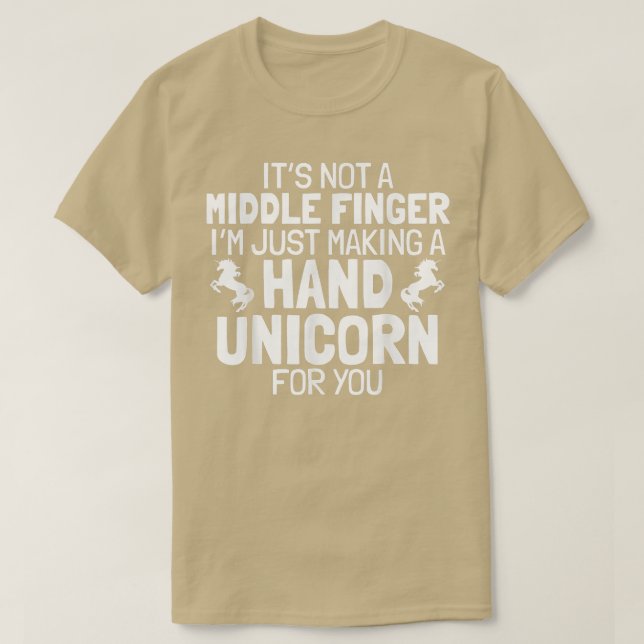 Camiseta Hand Unicorn Middle Finger Funny Sarcastic Crude H (Frente do Design)
