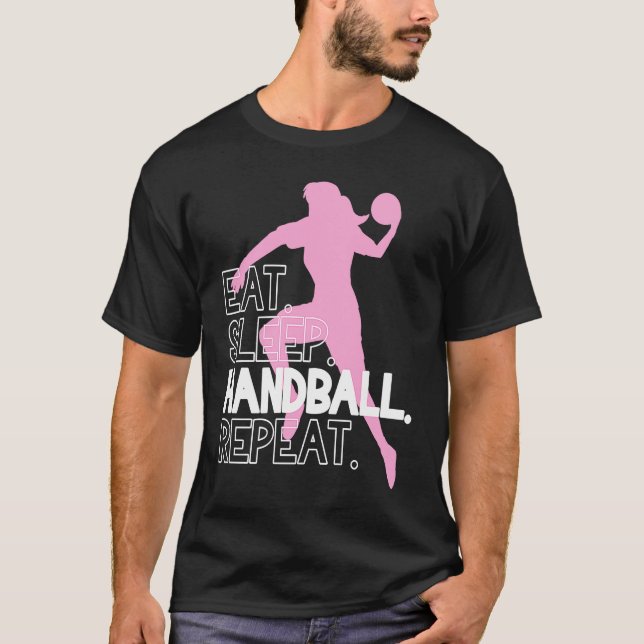 Camiseta Handball Eat Sleep Handball Repeat Statement (Frente)