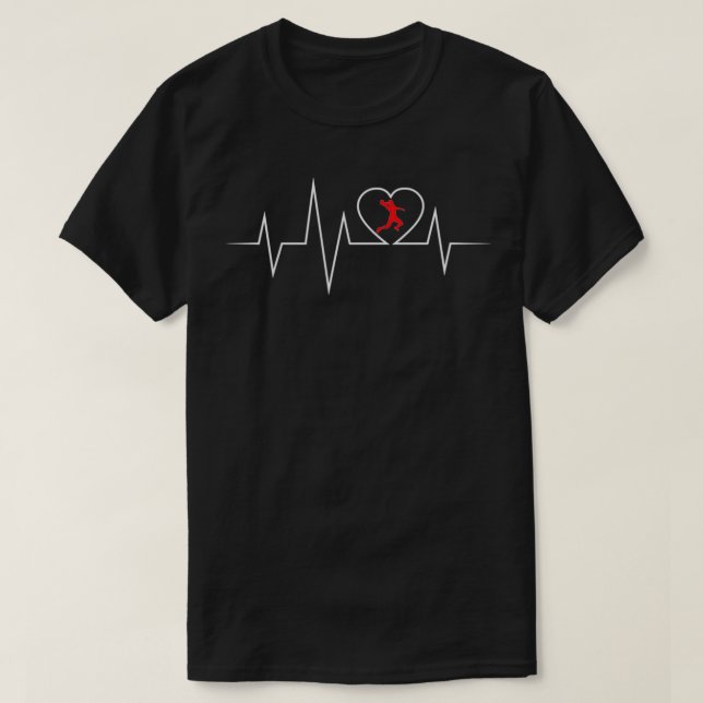 Camiseta Handball ECG love and heartbeat (Frente do Design)