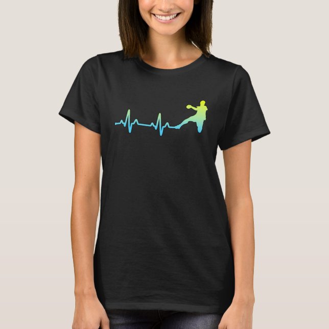 Camiseta Handball Player Fans Coach Heartbeat (Frente)
